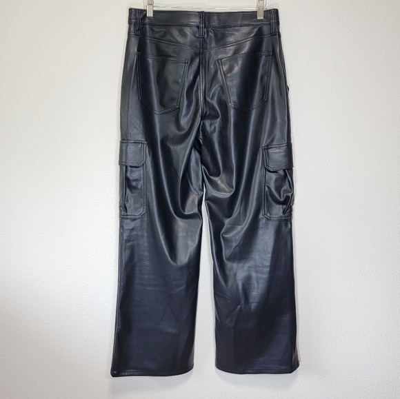 Banana Republic Vegan Leather mid-rise Cargo wide leg pants - Picture 10 of 14